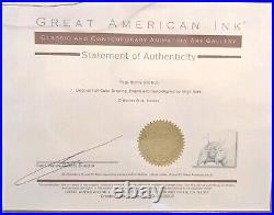 Virgil Ross Signed Bugs Bunny & TORO Bull Original Color Drawing Framed