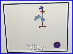 WARNER BROS ROAD RUNNER 1970s PRODUCTION DRAWING + 1/1 CEL SIGNED CHUCK JONES