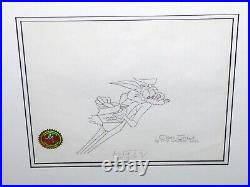 WARNER BROS WILE E COYOTE 1970s PRODUCTION DRAWING + 1/1 CEL SIGNED CHUCK JONES WARNER BROS WILE E COYOTE 1970s PRODUCTION DRAWING + 1/1 CEL SIGNED CHUCK JONES