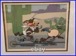 WILE COYOTE ROAD RUNNER Baby Chase Chuck Jones Signed Cel Limited Edition Art
