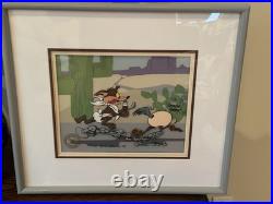 WILE COYOTE ROAD RUNNER Baby Chase Chuck Jones Signed Cel Limited Edition Art WILE COYOTE ROAD RUNNER Baby Chase Chuck Jones Signed Cel Limited Edition Art
