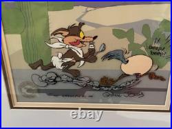 WILE COYOTE ROAD RUNNER Baby Chase Chuck Jones Signed Cel Limited Edition Art