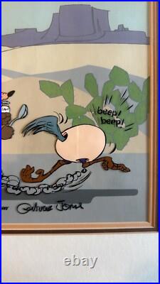 WILE COYOTE ROAD RUNNER Baby Chase Chuck Jones Signed Cel Limited Edition Art