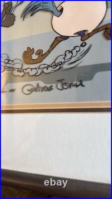 WILE COYOTE ROAD RUNNER Baby Chase Chuck Jones Signed Cel Limited Edition Art