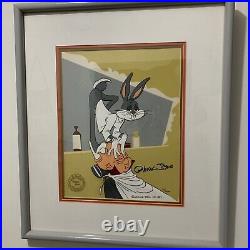 Warner Bros 1987 Bugs Bunny Elmer Fud cel Chuck Jones Signed 97/200 Framed