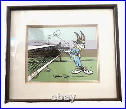 Warner Bros Animation Cel Bugs Bunny Tennis Signed Chuck Jones Vintage 1988 Rare