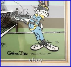 Warner Bros Animation Cel Bugs Bunny Tennis Signed Chuck Jones Vintage 1988 Rare
