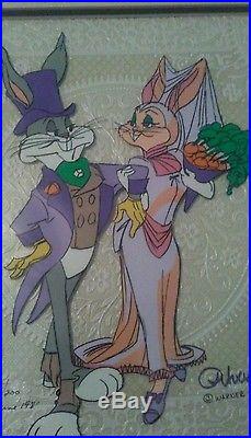 Warner Bros. Bugs Bunny And Bride #1 cel Chuck Jones signed in June 81 mint