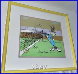 Warner Bros Bugs Bunny Cel Bugs Tennis Chuck Jones Signed Vintage Animation