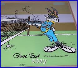 Warner Bros Bugs Bunny Cel Bugs Tennis Chuck Jones Signed Vintage Animation