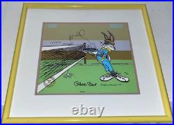 Warner Bros Bugs Bunny Cel Bugs Tennis Chuck Jones Signed Vintage Animation