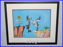 Warner Bros Bugs Bunny Wile E Coyote Going Down Framed Le Cel Signed Chuck Jones