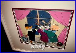 Warner Bros Cel Bugs Bunny Daffy Duck Elmer Fudd Cheers Signed Chuck Jones Cell