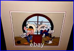 Warner Bros Cel Bugs Bunny Daffy Duck The Showdown Signed Chuck Jones Animation