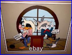 Warner Bros Cel Bugs Bunny Daffy Duck The Showdown Signed Chuck Jones Animation