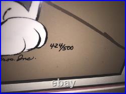 Warner Bros Cel Bugs Bunny Daffy Duck The Showdown Signed Chuck Jones Animation