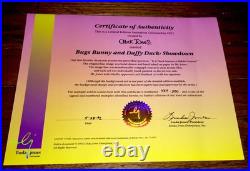 Warner Bros Cel Bugs Bunny Daffy Duck The Showdown Signed Chuck Jones Animation