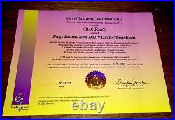 Warner Bros Cel Bugs Bunny Daffy Duck The Showdown Signed Chuck Jones Animation
