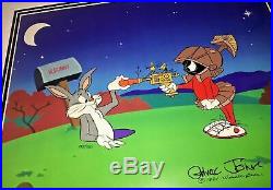 Warner Bros Cel Bugs Bunny Marvin Martian Peace And Carrots Signed Chuck Jones