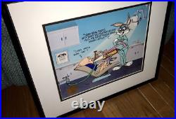 Warner Bros Cel Bugs Bunny Porky Pig Chuck Jones Signed Mouthful AP 49/50 Rare