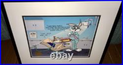 Warner Bros Cel Bugs Bunny Porky Pig Chuck Jones Signed Mouthful AP 49/50 Rare