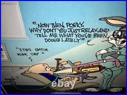 Warner Bros Cel Bugs Bunny Porky Pig Chuck Jones Signed Mouthful AP 49/50 Rare