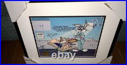 Warner Bros Cel Bugs Bunny Porky Pig Chuck Jones Signed Mouthful AP 49/50 Rare