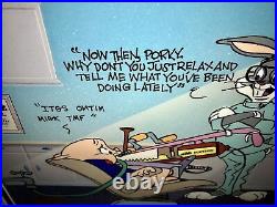 Warner Bros Cel Bugs Bunny Porky Pig Mouthful Signed Chuck Jones Artist Proof