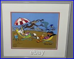 Warner Bros Cel Bugs Bunny Roadrunner Wile E Palm Springs Signed Chuck Jones