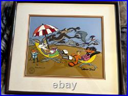 Warner Bros Cel Bugs Bunny Roadrunner Wile E Palm Springs Signed Chuck Jones