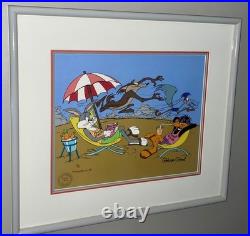 Warner Bros Cel Bugs Bunny Roadrunner Wile E Palm Springs Signed Chuck Jones