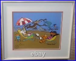 Warner Bros Cel Bugs Bunny Roadrunner Wile E Palm Springs Signed Chuck Jones