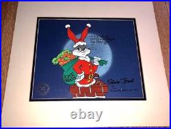 Warner Bros Cel Bugs Bunny Santa Bugs Signed Chuck Jones Rare Animation Art