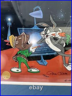 Warner Bros Cel Bugs Bunny Signed Chuck Jones OPERATIONEARTH Animation Cell COA