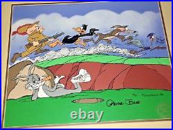 Warner Bros Cel Bugs Bunny The Great Chase Road Runner Daffy Signed Chuck Jones
