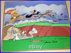 Warner Bros Cel Bugs Bunny The Great Chase Road Runner Daffy Signed Chuck Jones