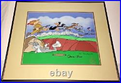 Warner Bros Cel Bugs Bunny The Great Chase Road Runner Daffy Signed Chuck Jones