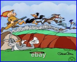 Warner Bros Cel Bugs Bunny The Great Chase Road Runner Daffy Signed Chuck Jones