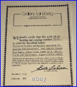 Warner Bros Cel Bugs Bunny The Great Chase Road Runner Daffy Signed Chuck Jones