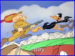 Warner Bros Cel Bugs Bunny The Great Chase Road Runner Daffy Signed Chuck Jones