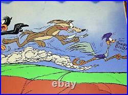 Warner Bros Cel Bugs Bunny The Great Chase Road Runner Daffy Signed Chuck Jones