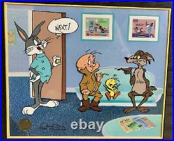 Warner Bros Cel Bugs Bunny Wile E Coyote Tweety Bird Next Signed Chuck Jones Art