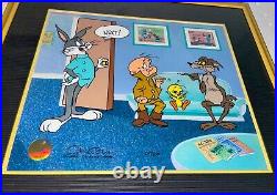 Warner Bros Cel Bugs Bunny Wile E Coyote Tweety Bird Next Signed Chuck Jones Art