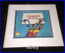 Warner Bros Cel Chuck Jones Signed Road Runner Chariots Of Fur Animation Art Warner Bros Cel Chuck Jones Signed Road Runner Chariots Of Fur Animation Art