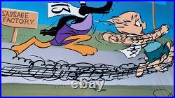 Warner Bros Cel Daffy Duck Porky Pig Sausage Factory Chuck Jones Signed Edition