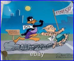 Warner Bros Cel Daffy Duck Porky Pig Sausage Factory Chuck Jones Signed Edition