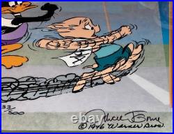 Warner Bros Cel Daffy Duck Porky Pig Sausage Factory Chuck Jones Signed Edition