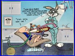 Warner Bros Cel Mouthful Bugs Bunny Porky Pig Chuck Jones Signed AP 49/50 Rare