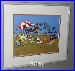 Warner Bros Cel Palm Springs Bugs Bunny Roadrunner Wile Daffy Signed Chuck Jones