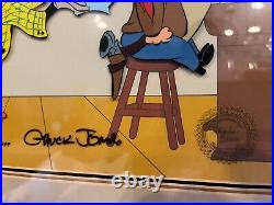 Warner Bros Cel Sherlock Daffy & Yosemite Sam Chuck Jones Signed Rare #1/500